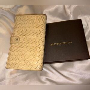 Bottega Veneta Beige Intrecciato Long Leather Wallet in Box